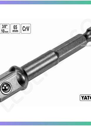 Тримач адаптер торцевих головок yato hex 1/4 квадрат 3/8 l 65 мм для механічних робіт