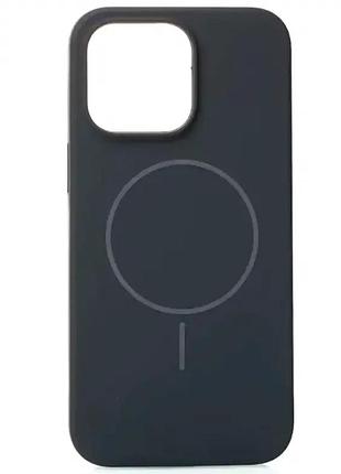 Силиконовый чехол для iphone 14 pro magsafe защита от ударов серый charcoal gray