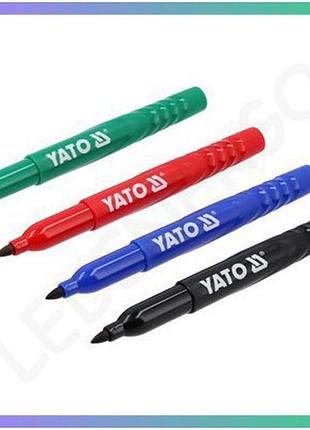 Технические маркеры yato набор 4 шт черный зеленый красный для маркировки поверхностей