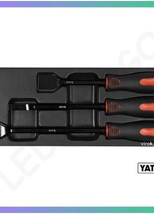 Набор стальных скребков yato 3 шт 25x220мм 10x270мм 25x310мм для очистки поверхностей cr-v
