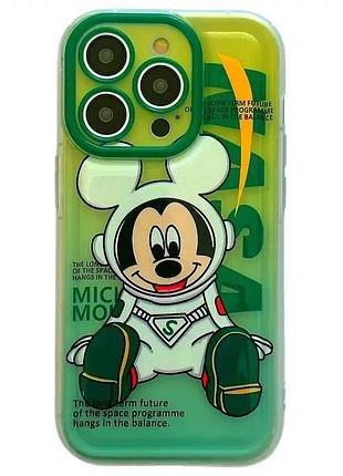 Чехол силиконовый для iphone 14 mickey mouse защита от ударов и царапин космический дизайн