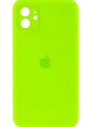 Чехол силиконовый для iphone 12 противоударный защита камеры neon green для защиты от падений