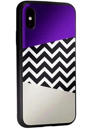Противоударный чехол для iphone xs max tpu case фиолетово-серый защита от ударов и падений