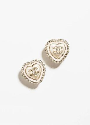 Сережки біжутерія шанель chanel сердечки