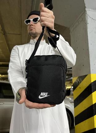Сумка борсетка спортивная nike черная мужская новинка с 2 отделениями
