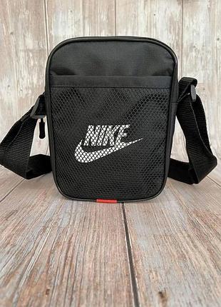 Барсетка nike сумка найк черная из высококачественного материала для мужчин