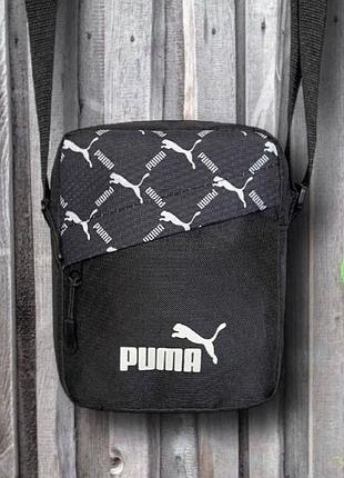 Сумка puma барсетка спортивная пума оксфорд 1000d черная для города стильная и модная