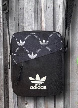 Сумка через плечо adidas барсетка адидас оксфорд 1000д черная стильная для активного отдыха