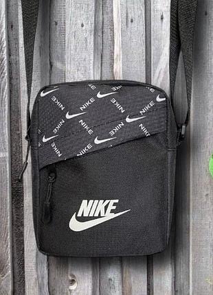 Барсетка nike oxford 1000d найк оксфорд 1000d черная для мужчин и женщин повседневная