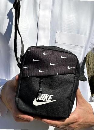 Мужская сумка nike oxford найк из водостойкого оксфорда черная для спорта и отдыха