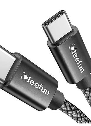 Кабель cleefun usb c — usb c завдовжки 3 метри.зарядний кабель type c — з потужністю 60 вт для швидкого заряджання
