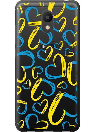 Чохол 2d пластиковий патріотичний на телефон meizu m6 серця ua "5292t-1349-58250"