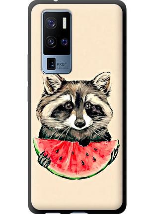 Чехол tpu на телефон vivo x50 pro plus енотик с арбузом "4605b-2056-58250"