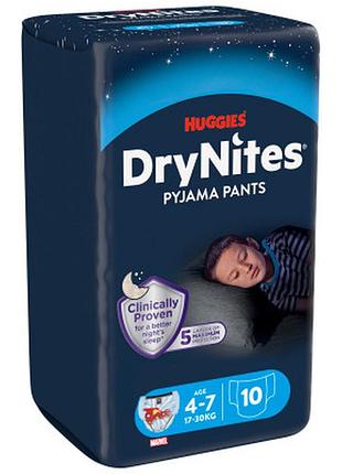 Подгузники huggies drynites для мальчиков 4-7 лет 10 шт (5029053527574)