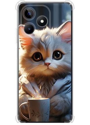 Чехол силикон с усиленными углами на телефон realme c53 white cat "5646sp-3128-58250"