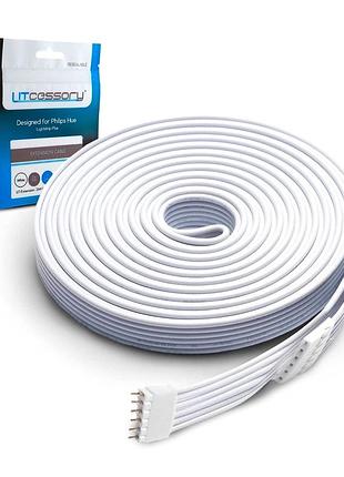 Кабель-подовжувач litcessory для philips hue lightstrip plus (3 м, 1 упаковка, білий - стандартний
