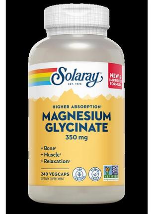 Магний глицинат, magnesium glycinate, solaray, 350 мг, 240 капсул(53253282)