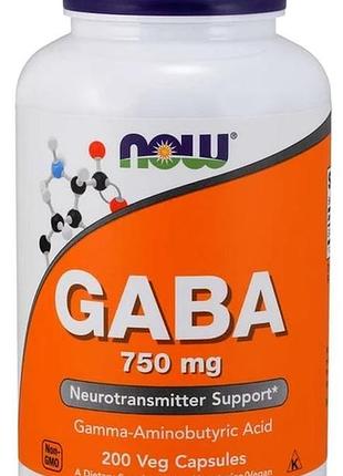 Вітаміни now gaba 750 mg veg capsules 200 капсул (5704061)