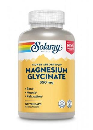 Магний глицинат, magnesium glycinate, solaray, 350 мг, 120 капсул (5325321)