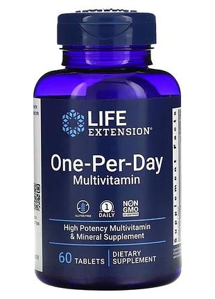 Мультивітаміни одна в день, one-per-day, life extension, 60 таблеток (6325545)