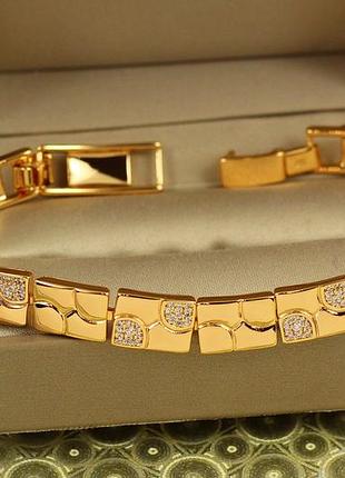Браслет xuping jewelry медовые соты 19 см 8 мм золотистый love-shopping