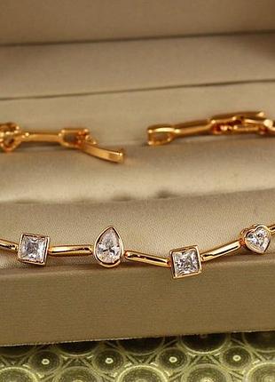 Браслет xuping jewelry абетка почуттів 17 см 7 мм золотистий love-shopping
