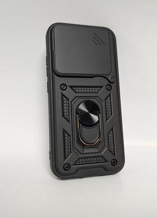 Чехол для xiaomi poco f8 pro / сяоми poco f8 pro camera slide, противоударный, tpu, с кольцом-держателем, черный