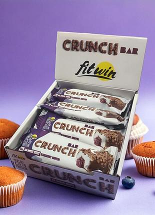 Блок батончиків fitwin crunch bar 25% чорничний мафін, 12 шт. по 50 грамів (без цукру) (53224122)