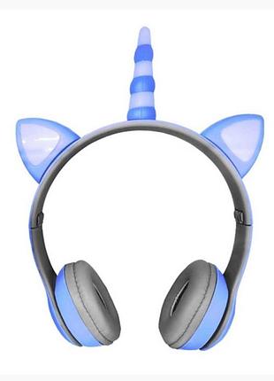 Наушники jst-j47 unicorn / bluetooth / led / celeste