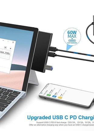 Док-станція surface pro 7, адаптер-концентратор surface pro 7-в-2 з 4k hdmi. вітрина