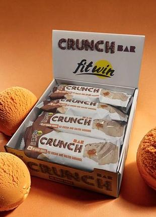 Блок батончиков fitwin crunch bar 25% мороженое и соленая карамель 12шт по 50 грамм(без сахара)(53224155)