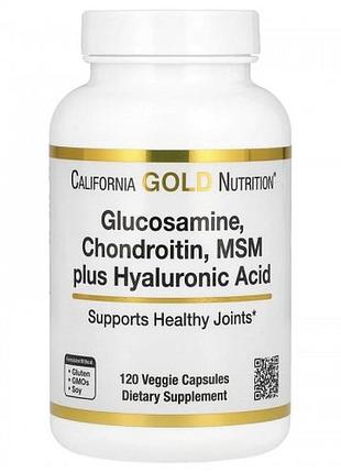 Глюкозамін, хондроїтин, мсм і гіалуронова кислота (glucosamine chondroitin, msm plus hyaluronic acid), california gold nutrition,