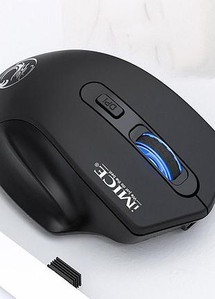 Беспроводная игровая мышь imice black с led подсветкой и аккумулятором – для пк и ноутбука