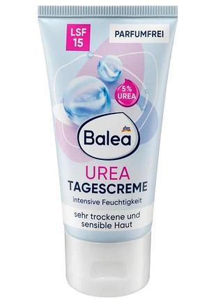 Дневной крем для лица с мочевиной balea urea spf 15 с уреей, витамином e и пантенолом для сухой и чувствительной кожи, 50 мл