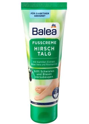 Крем для ног с оленьим жиром от мозолей balea fußcreme hirschtalg, 100 мл