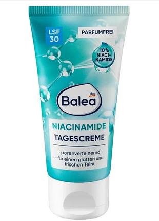 Дневной крем для лица balea gesichtscreme niacinamide с 10% ниацинамидом и spf 30, 50 мл