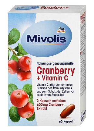 Биологически активная добавка mivolis cranberry, клюква + витамин с, 60 шт, 60 г, от dm