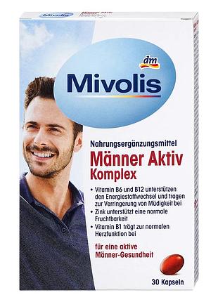 Мужской активный витаминный комплекс mivolis, капсулы, 30 шт, 26 г, от dm