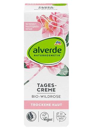Денний крем для обличчя alverde naturkosmetik з органічною дикою розою, 50 мл