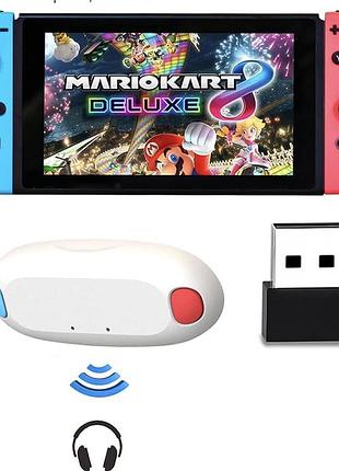 Bluetooth-адаптер для nintendo switch/lite, бездротовий аудіопередавач bt 5.0