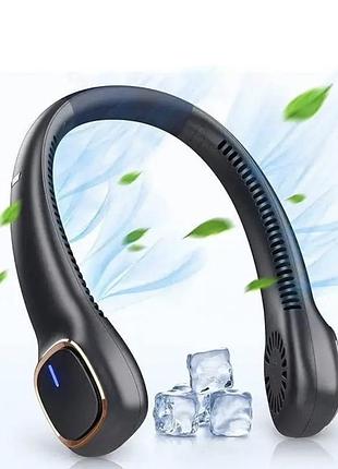 Портативний шийний вентилятор jd-fs001 чорний