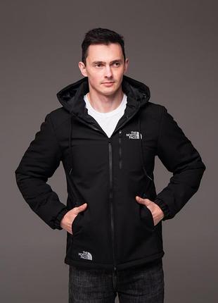 Чорна чоловіча утеплена куртка tnf демісзеон