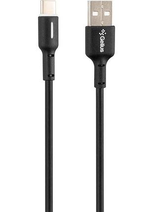Кабель gelius lumin lamp type-c-usb 1м (3a) 18w для зарядки и передачи данных black (gp-uc100c)