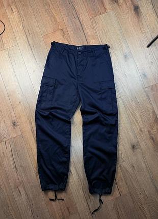 Штани карго чорні на завʼязках brandit individual wear