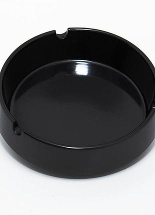 Пепельница из меламина круглая черная 9x2,6 см