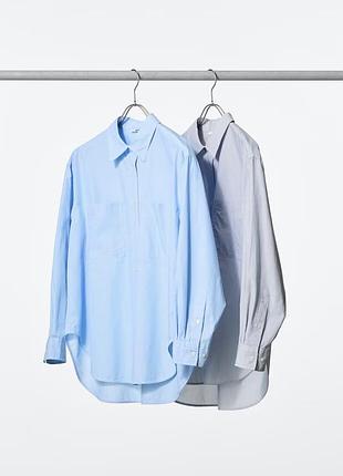 Сорочка блакитна овер м uniqlo