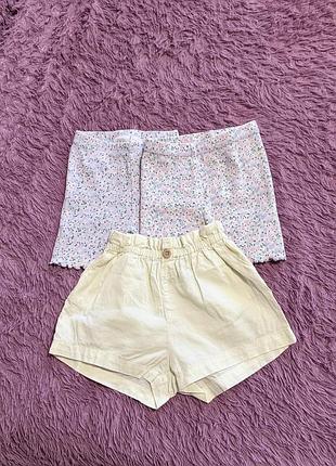 Лот літніх шортів zara та h&m для дівчинки, р. 80-86 (3 пари)