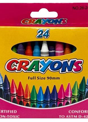 Набір воскових кольорових олівців crayons 8496-24b 24 кольори