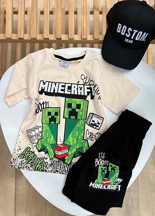 Детский летний костюм на мальчика minecraft