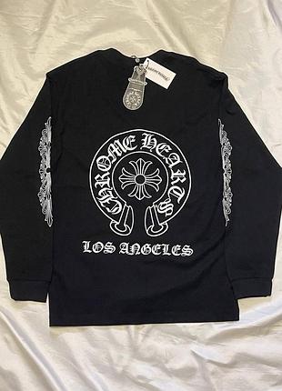 Лонгслів chrome hearts чорний 3